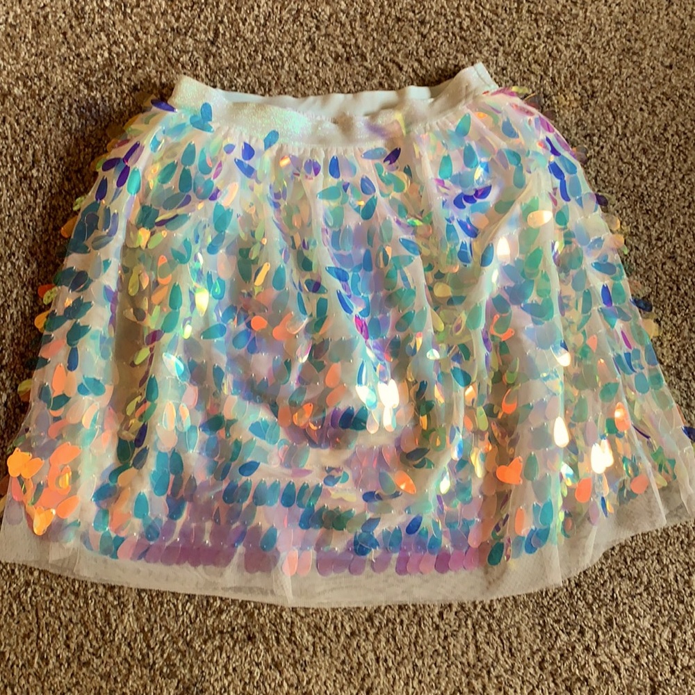 Cat and Jack sz 14/16 iridescent sequin skirt